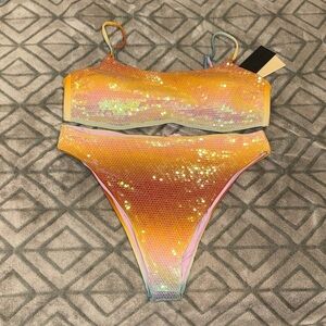 BNWT GIANNI BINI GLITTER 2-PIECE BIKINI 
XL/L